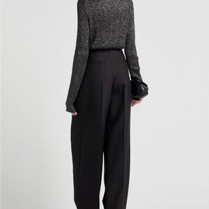 JACQUEMUS Silk & Wool Trousers FR38 US6 UK10 M Black Pleated Zip Fly